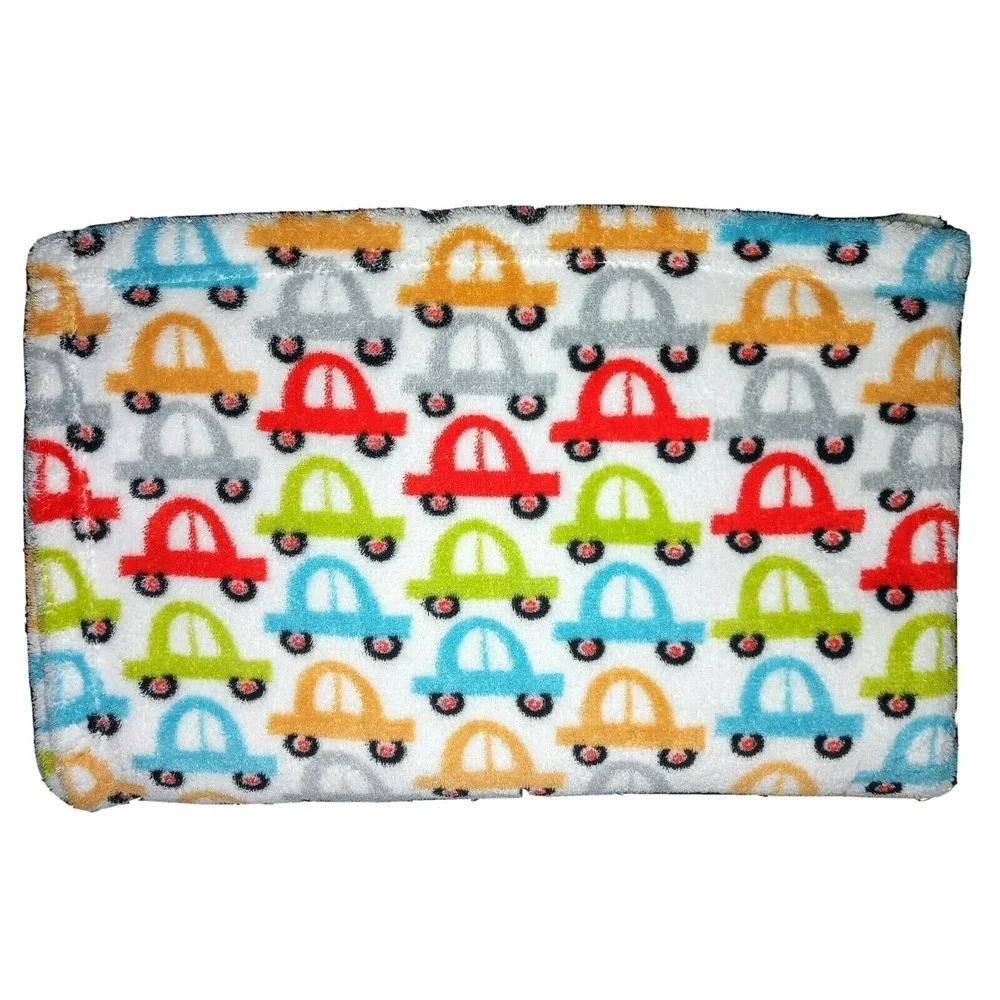 Baby Essentials Boy CAR Fleece Security Blanket Lovey White SOFT Vehicles Plush